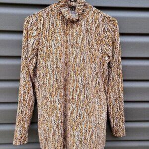 Nwt J. MCLAUGHLIN Tan Abstract Print Nora Turtleneck Long Sleeve Women's SMALL